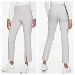 Athleta Wander Slim Straight Crop Pants Grey Size 4 Stretch Back Zipper 405534